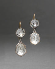 Sterling Silver & 14k Gold Pear Crystal Drop Wire Earring - Photo 1