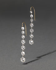 Sterling Silver & 14k Gold Graduated Cut Luminous Crystal Earrings - Photo 1