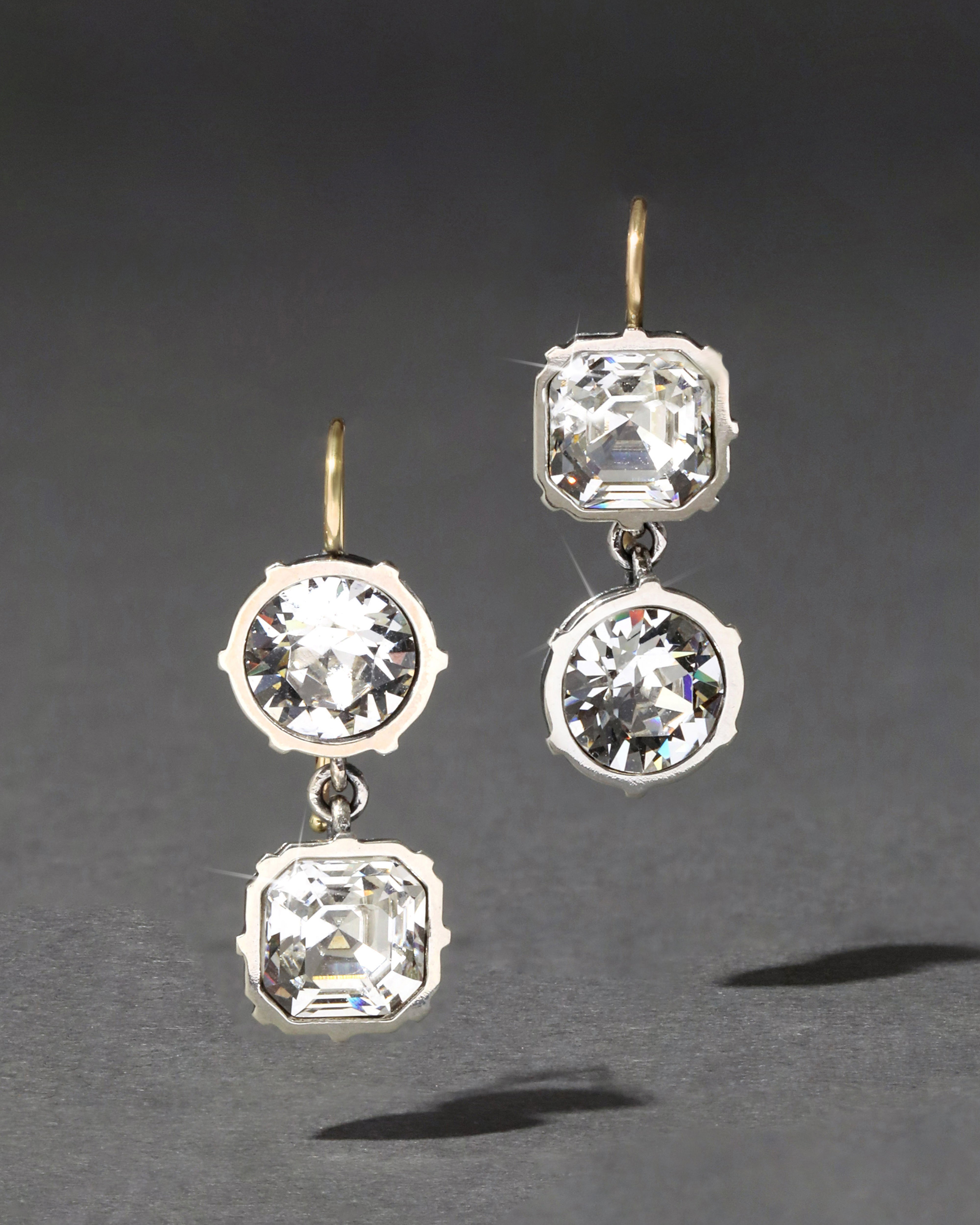Sterling Silver & 14k Gold Mismatch Cut Luminous Crystal