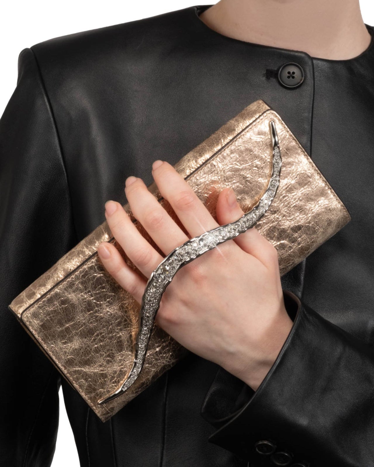 Crystal Curve Clutch- Crushed Rose Gold - Photo 2