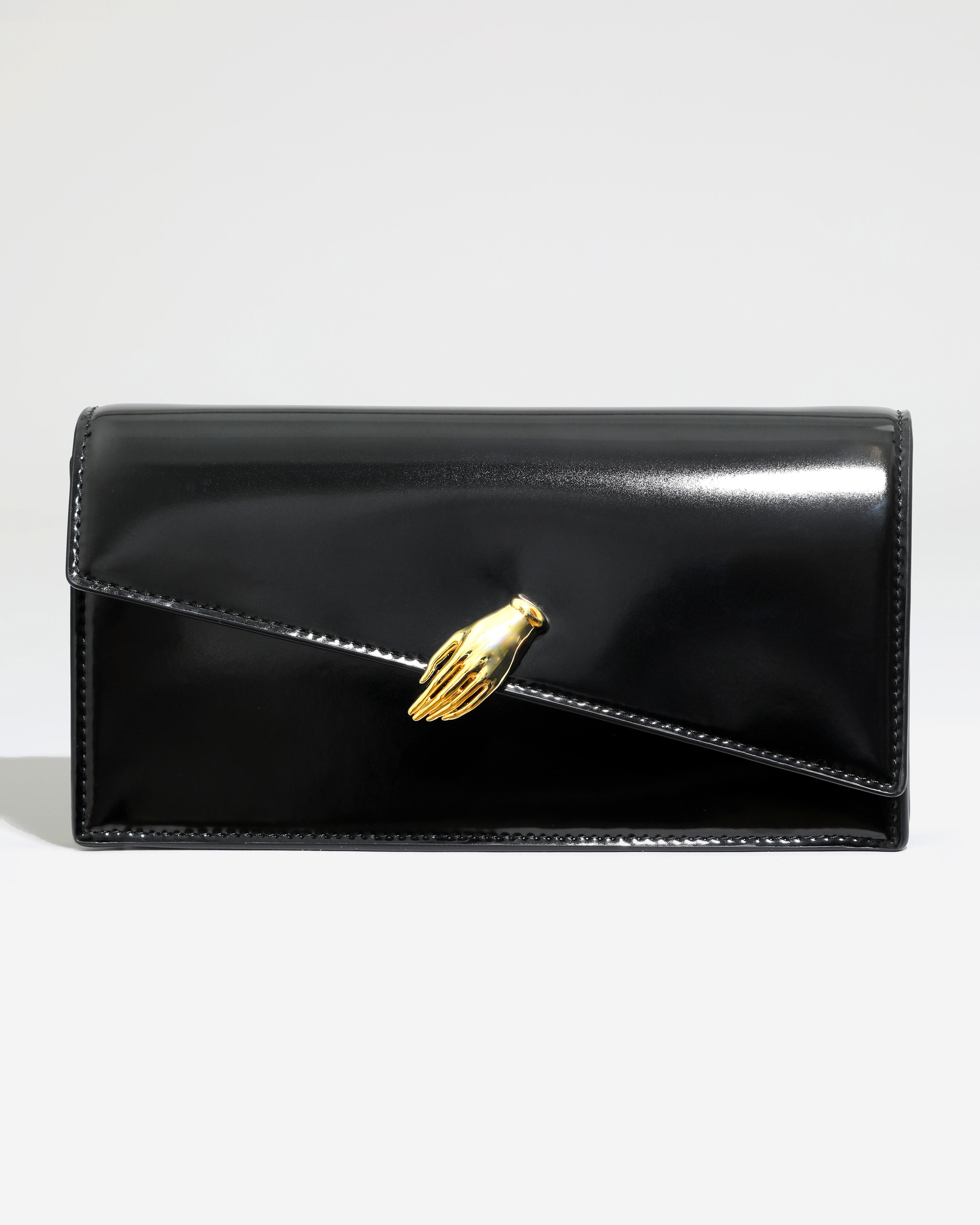 Fendi Graphy Leather Wallet On Chain in Black