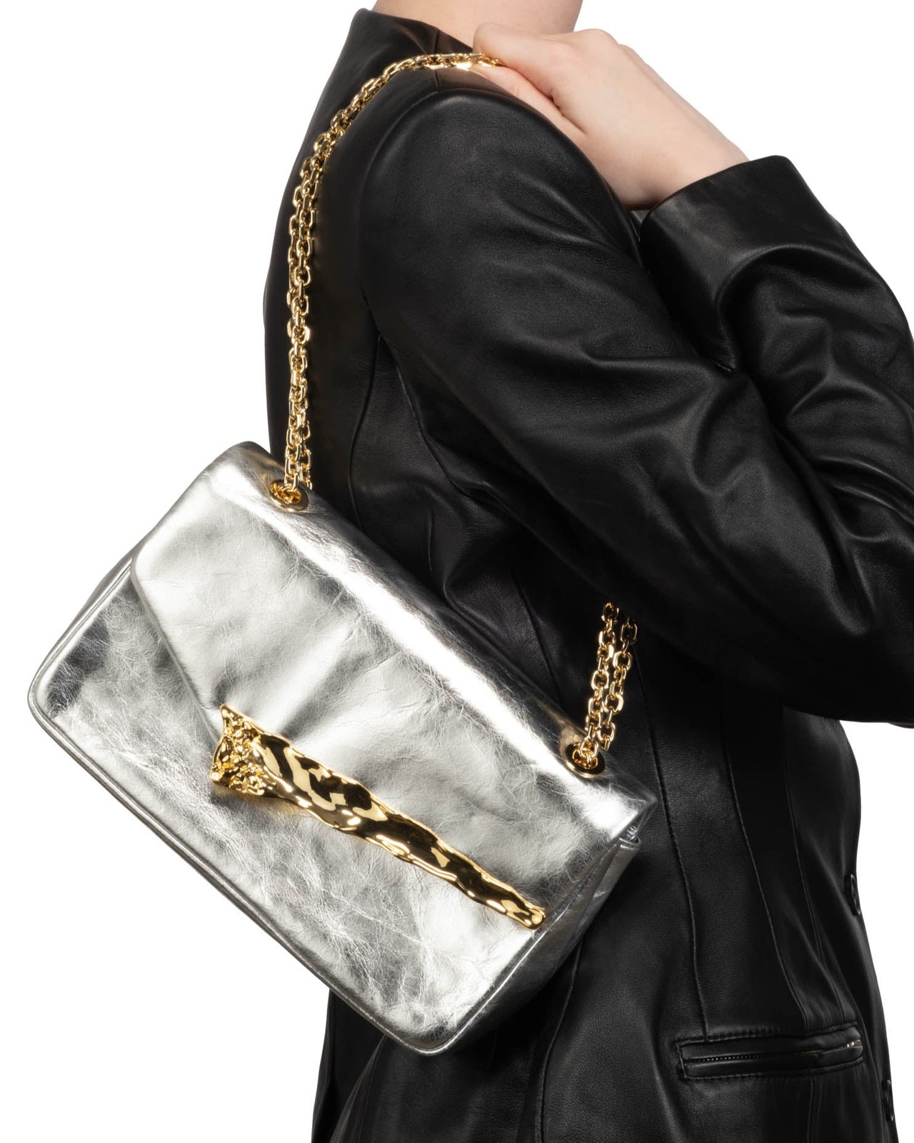 The Angular Shoulder Bag- Silver - Photo 2
