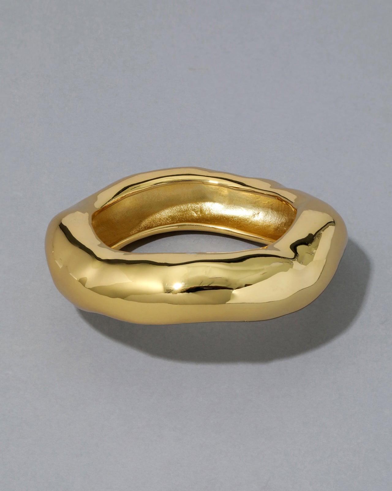 Large Molten Bangle Bracelet- Gold - Photo 2