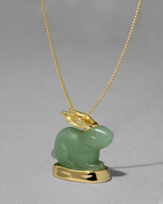 Bunny Aventurine Pendant Necklace - Photo 1
