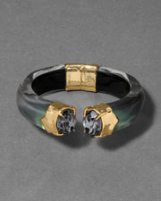 Bonbon Crystal Lucite Hinge Bracelet- Scarab Green - Photo 1