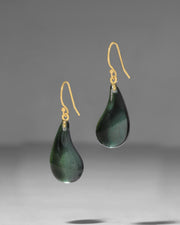 Lucite Dewdrop Earring- Scarab Green - Photo 1