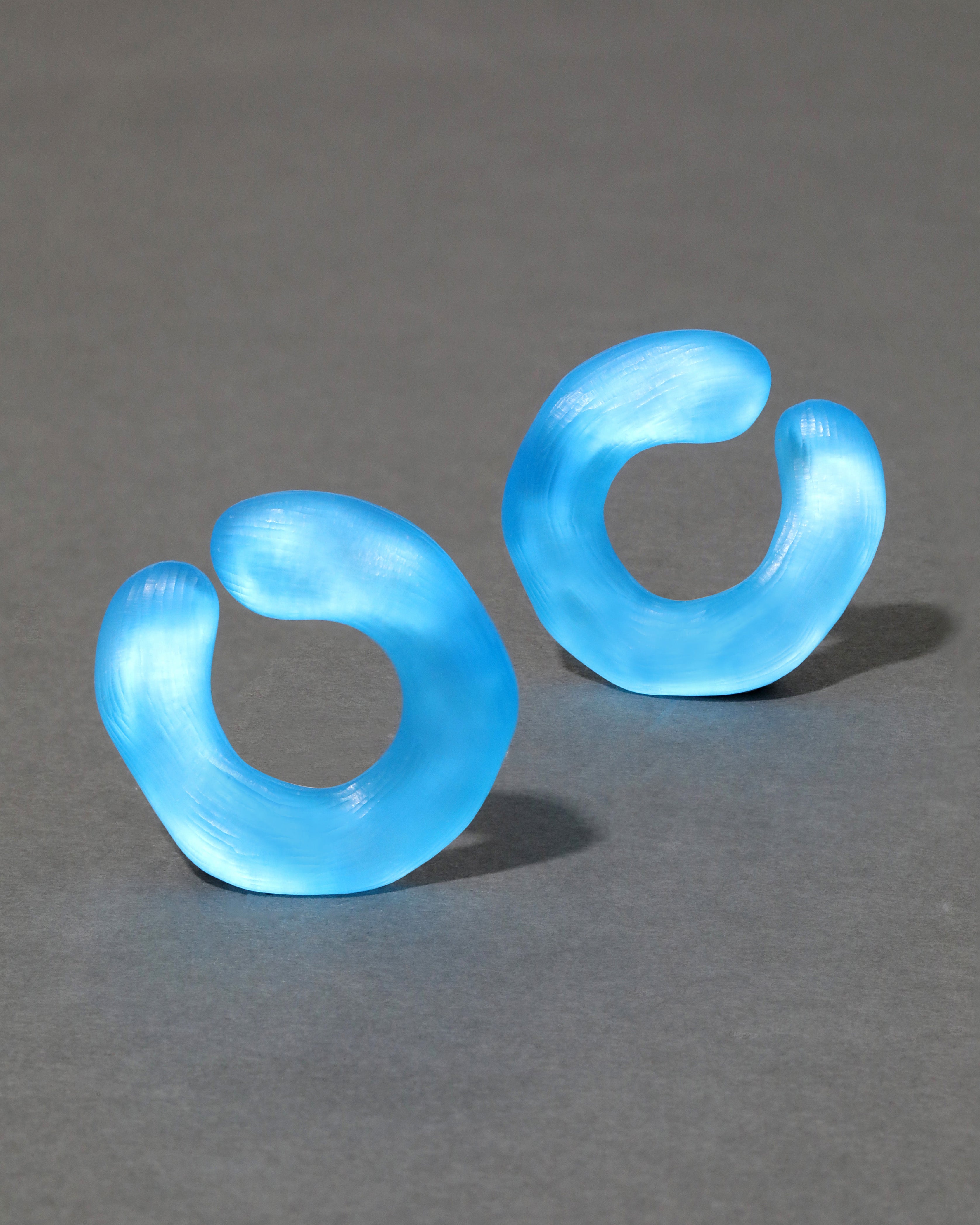 Aerie Neon Clear Hoop Earrings