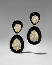Bonbon Crystal Lucite Teardrop Post Earring- Onyx - Photo 1