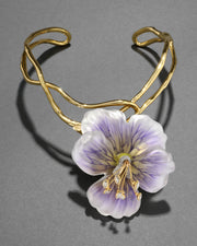 Pansy Lucite Vine Collar- Midnight Pansy - Photo 1