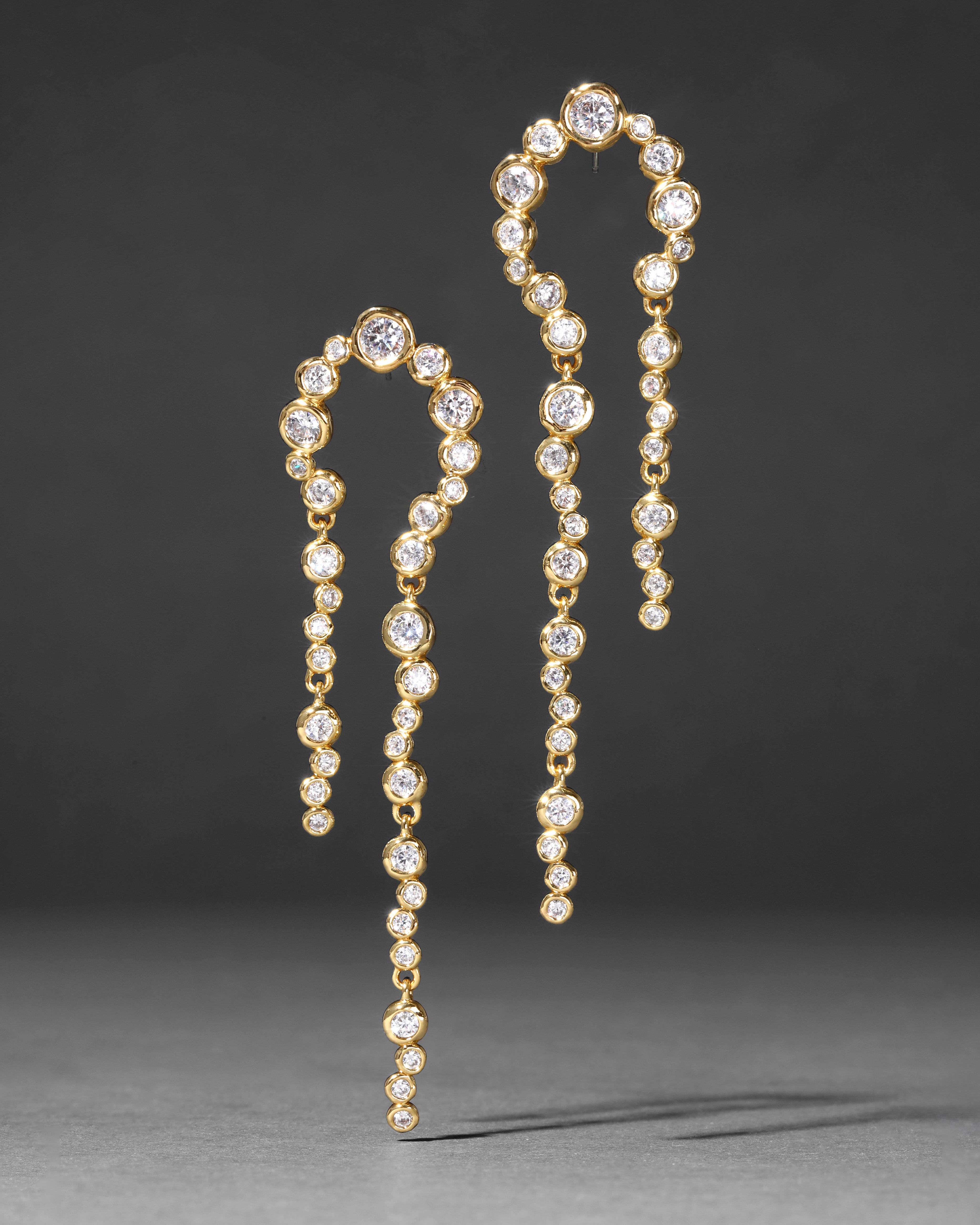 Alexis Bittar Asterales 14Kゴールド ピアス AsteralesGoldCZLinearPostEarri