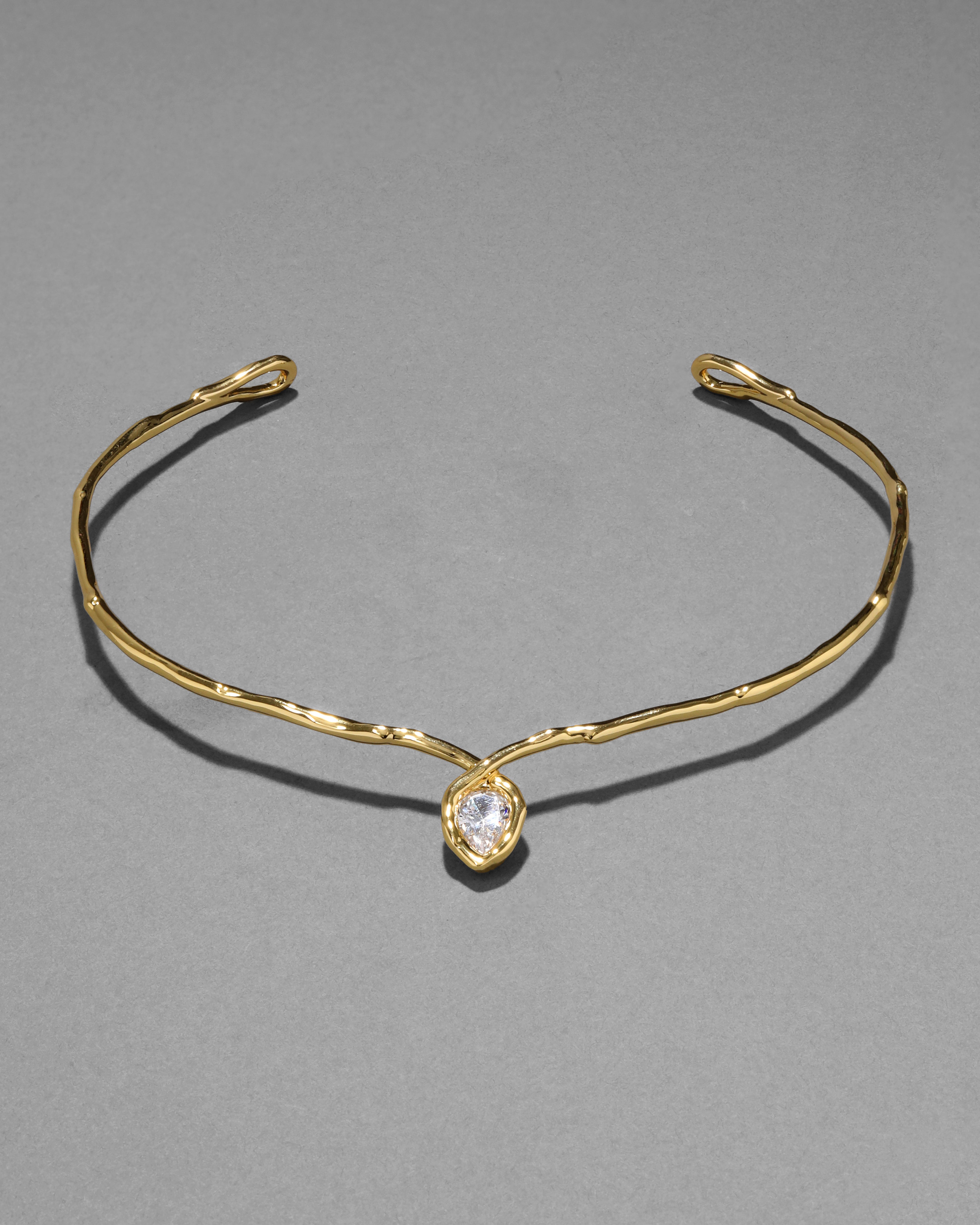 Asterales Gold Floating Collar Necklace | Crystal Gold Collar Necklace