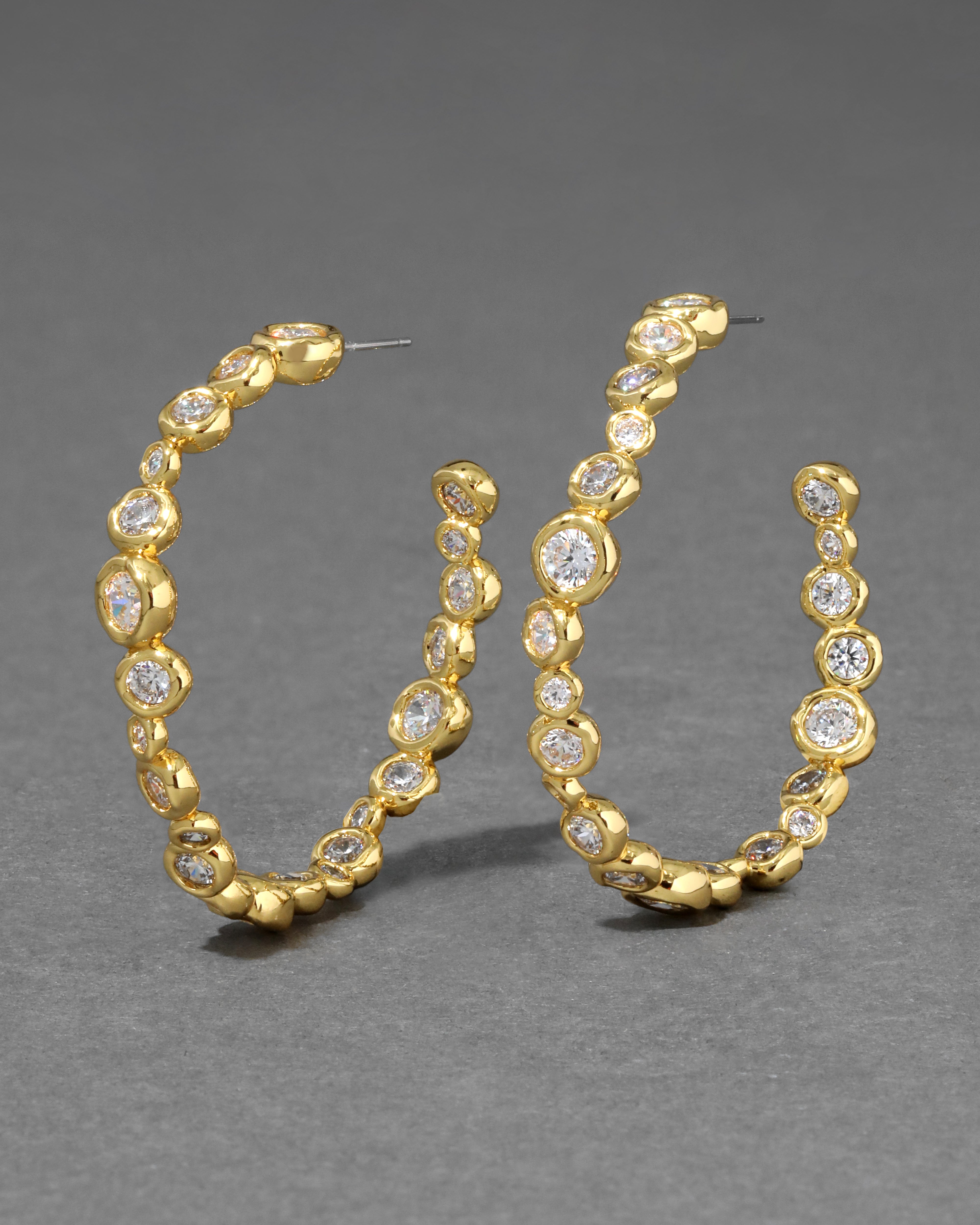 Alexis Bittar Asterales 14Kゴールド ピアス Asterales Gold Large Hoop Earrings | 14k Gold Plated Hoop