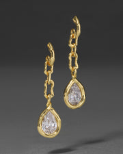 Asterales Gold Link Pear Drop Earring - Photo 1