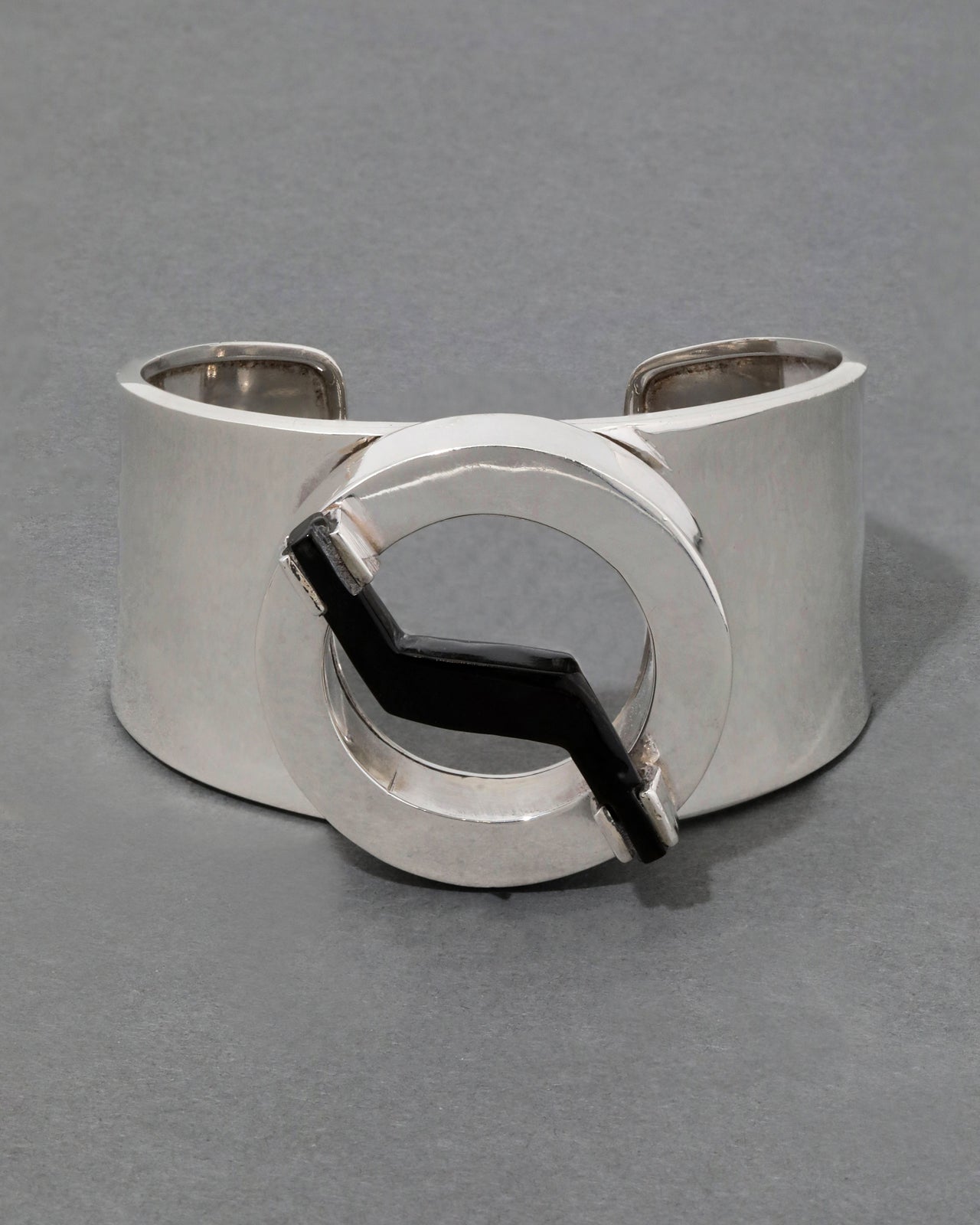 Vintage 1980s Sterling Silver Geometric Cuff - Photo 2