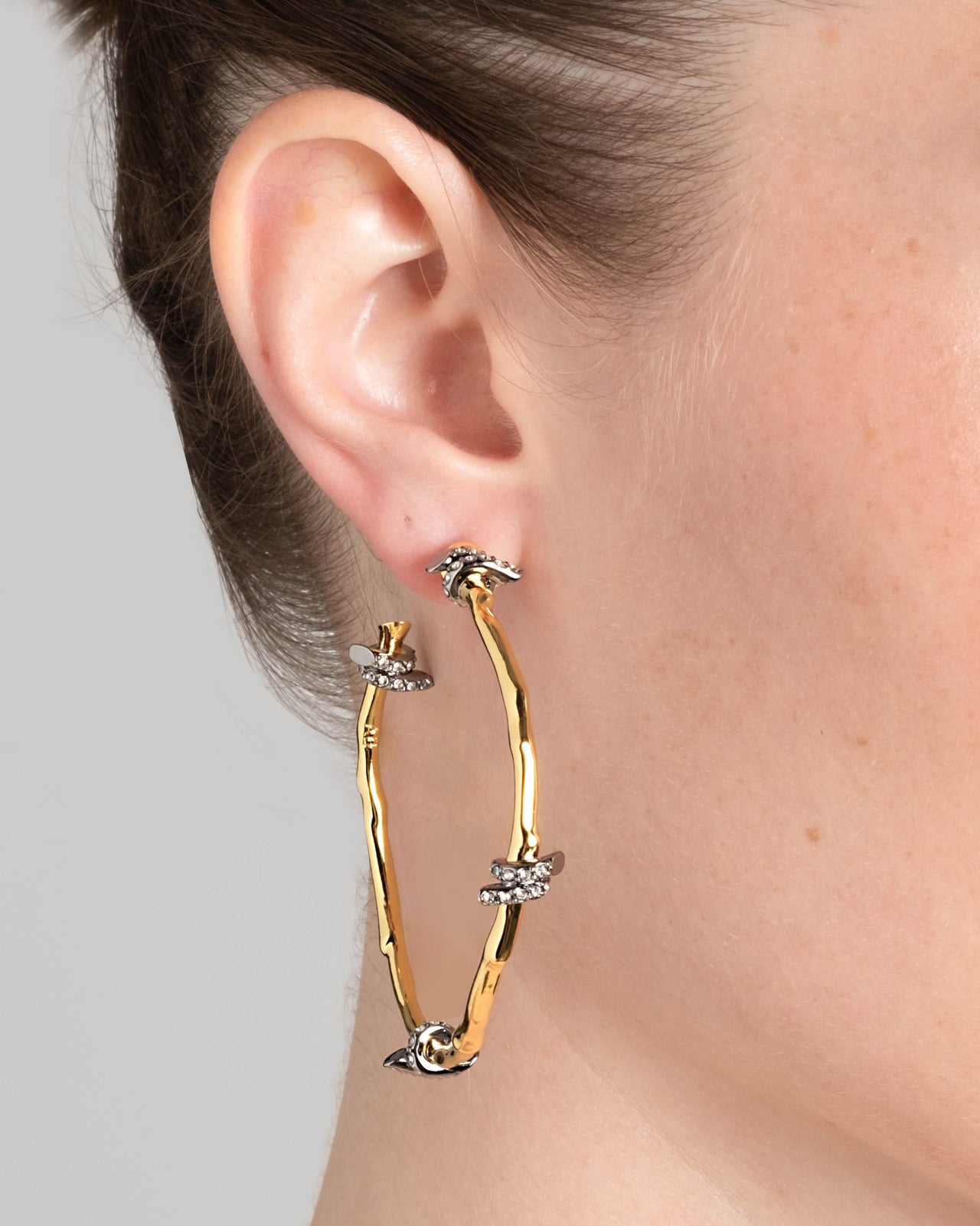 Barbed Wire Hoop Earring- Gold - Photo 2