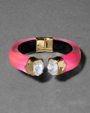 Bonbon Crystal Lucite Hinge Bracelet- Neon Pink - Photo 1