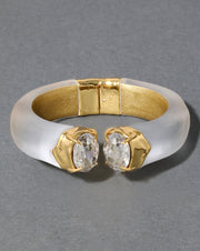 Bonbon Crystal Lucite Hinge Bracelet- Silver - Photo 1