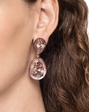 Bonbon Crystal Lucite Teardrop Post Earring- Dusty Rose - Photo 1