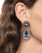 Bonbon Crystal Lucite Teardrop Post Earring- Frozen Mist - Photo 1