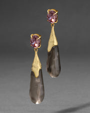 Bonbon Crystal Small Teardrop Earring- Dune - Photo 1