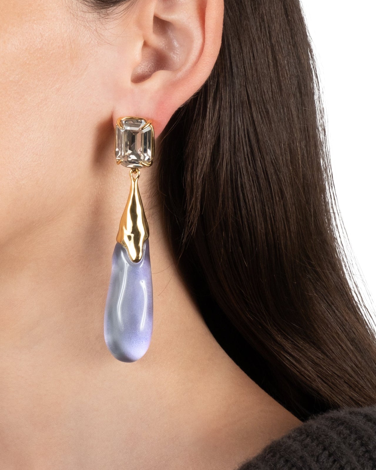 Bonbon Crystal Large Teardrop Earring- Aurora - Photo 2