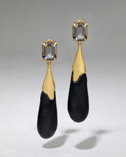 Bonbon Crystal Large Teardrop Earring- Black - Photo 1