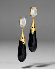Bonbon Crystal Large Teardrop Earring- Onyx - Photo 1