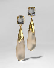 Bonbon Crystal Large Teardrop Earring- Warm Grey - Photo 1