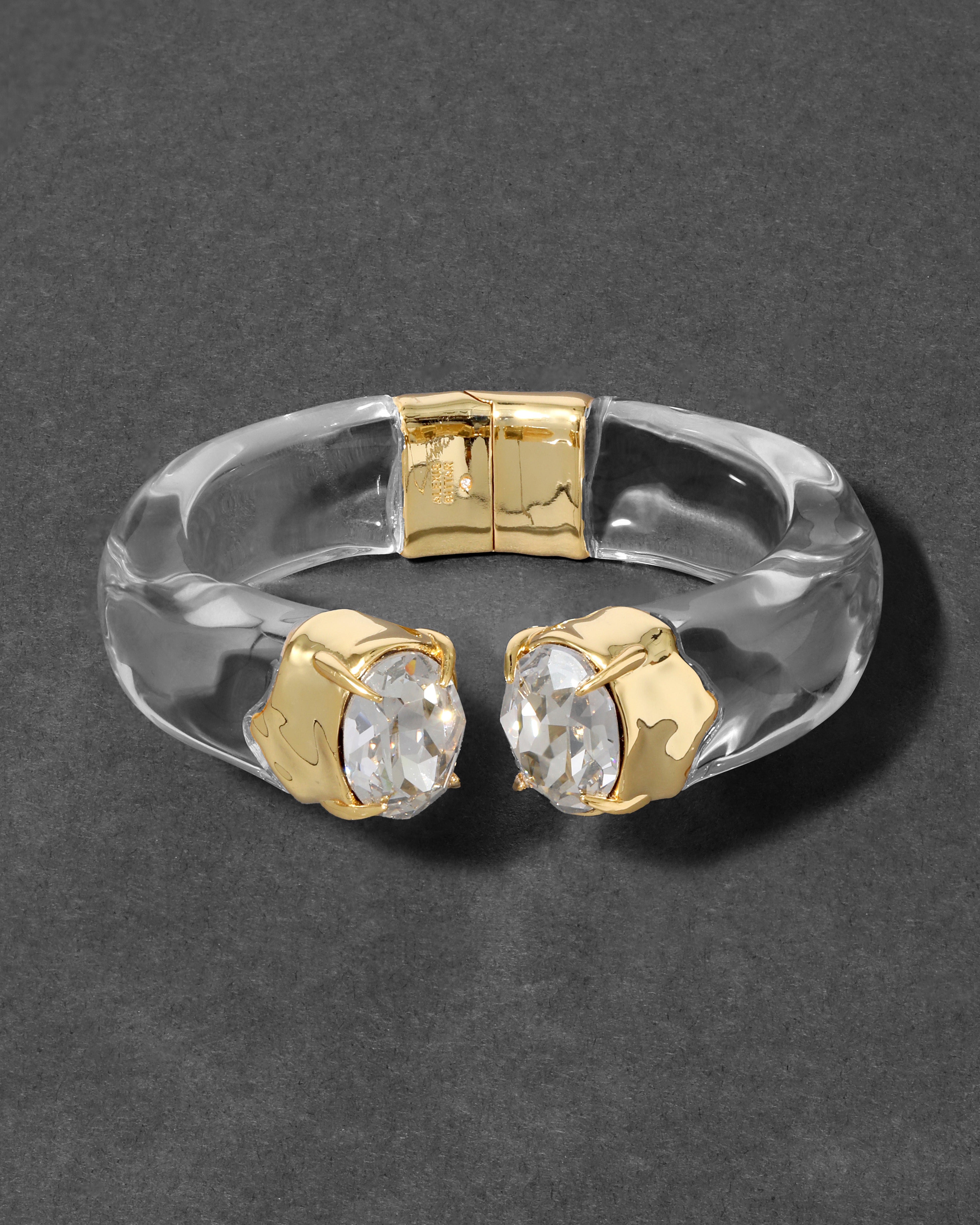 Bonbon Crystal Lucite Hinge Bracelet- Clear - Main Image