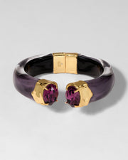 Bonbon Crystal Lucite Hinge Bracelet- Fig - Photo 1