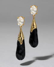 Bonbon Crystal Small Teardrop Earring- Onyx - Photo 1