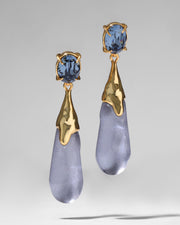 Bonbon Crystal Small Teardrop Lucite Earring- Frozen Mist - Photo 1