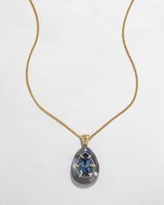 Bonbon Crystal Teardrop Lucite Pendant Necklace- Frozen Mist - Photo 1