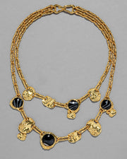 Brut Banded Agate Coin Layered Necklace - Photo 1