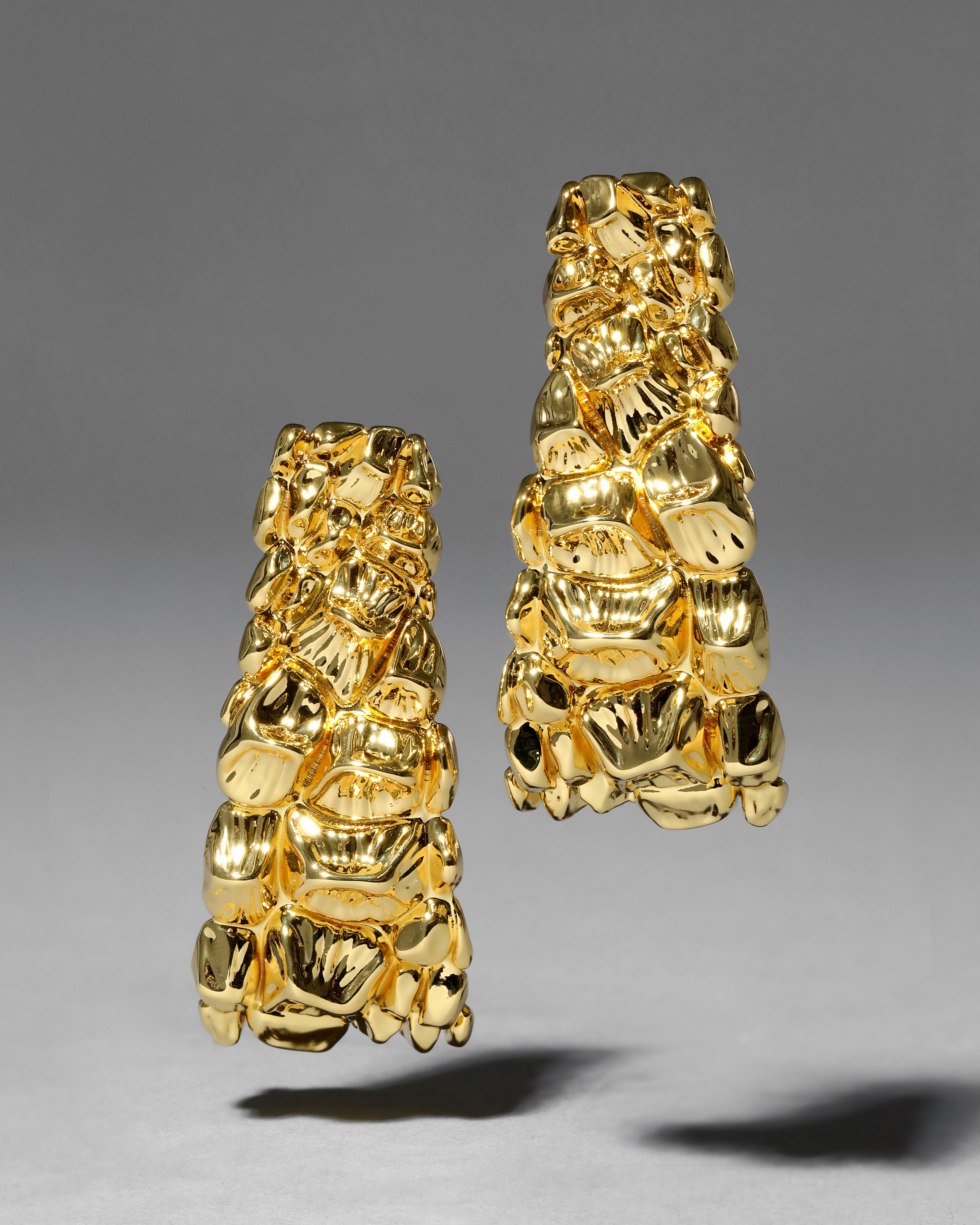 Brut Gold Croco Hoop Earrings | Gold Crocodile Earrings