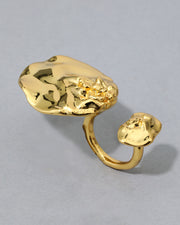 Brut Gold Double Disc Ring - Photo 1