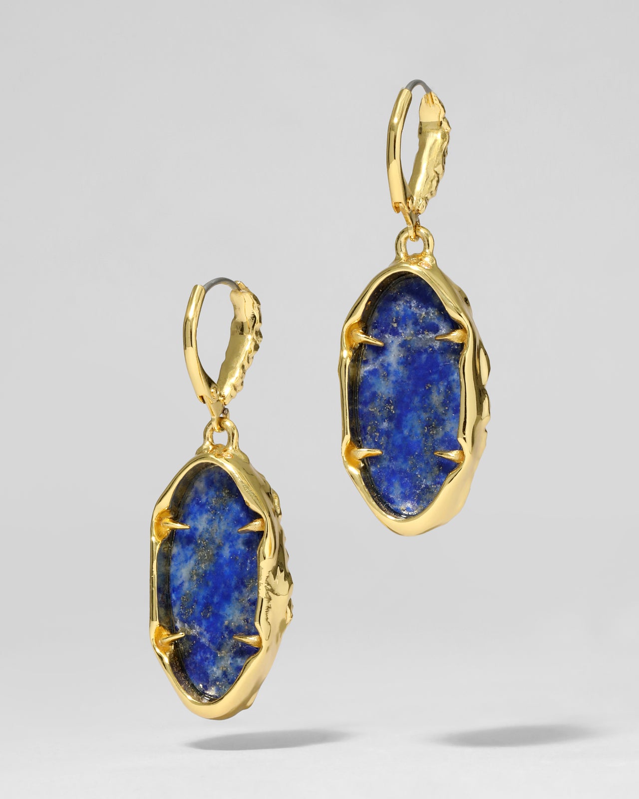 Brut Gold Lapis Leverback Earring - Photo 2