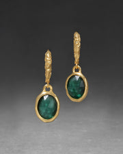 Brut Gold Linear Drop Earring- Green Pyrite - Photo 1