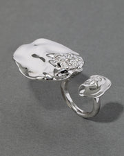 Brut Silver Double Disc Ring - Photo 1