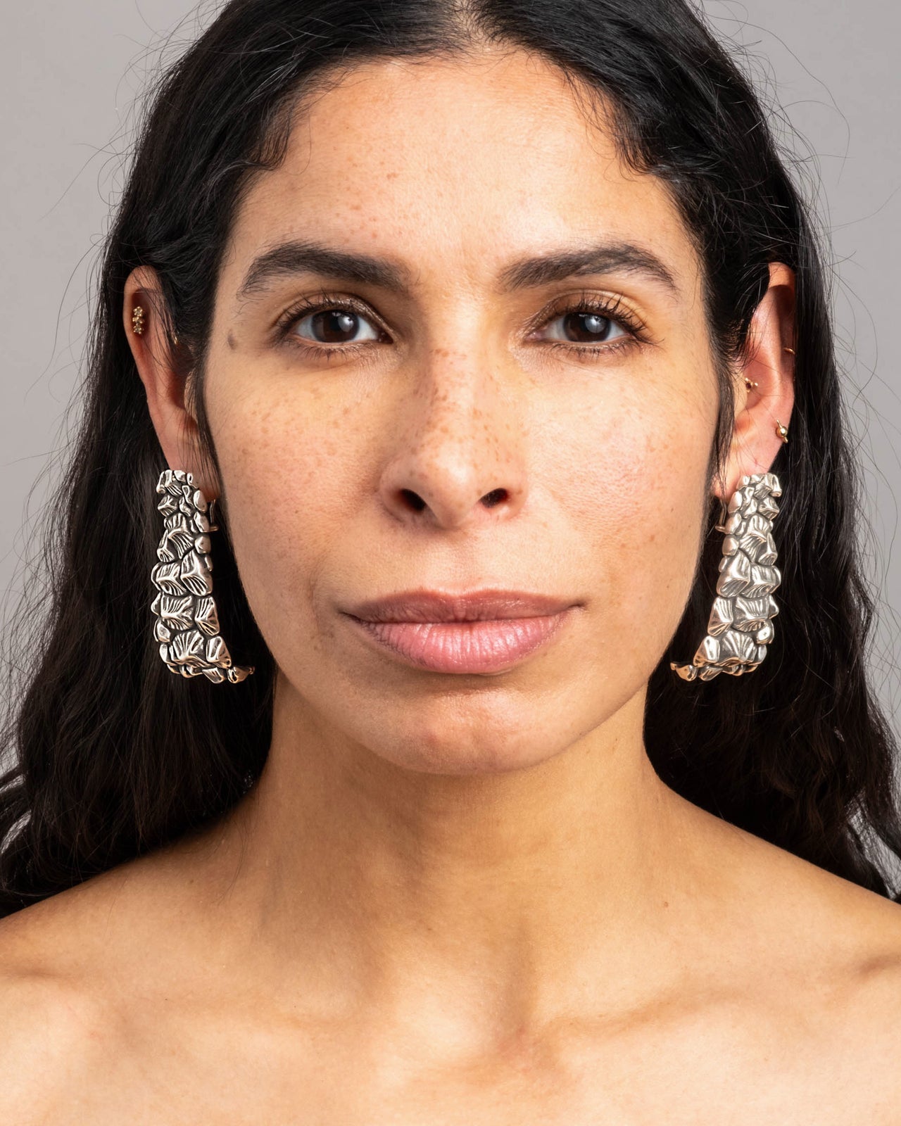 Brut Sterling Silver Croco Hoop Earring - Photo 2