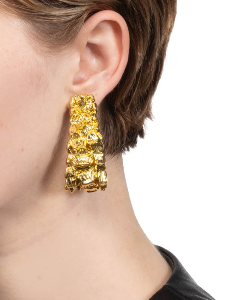 Brut Gold Croco Hoop Earring - Photo 2