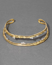 Brut Gold Crystal Thorned Open Collar Necklace - Photo 1