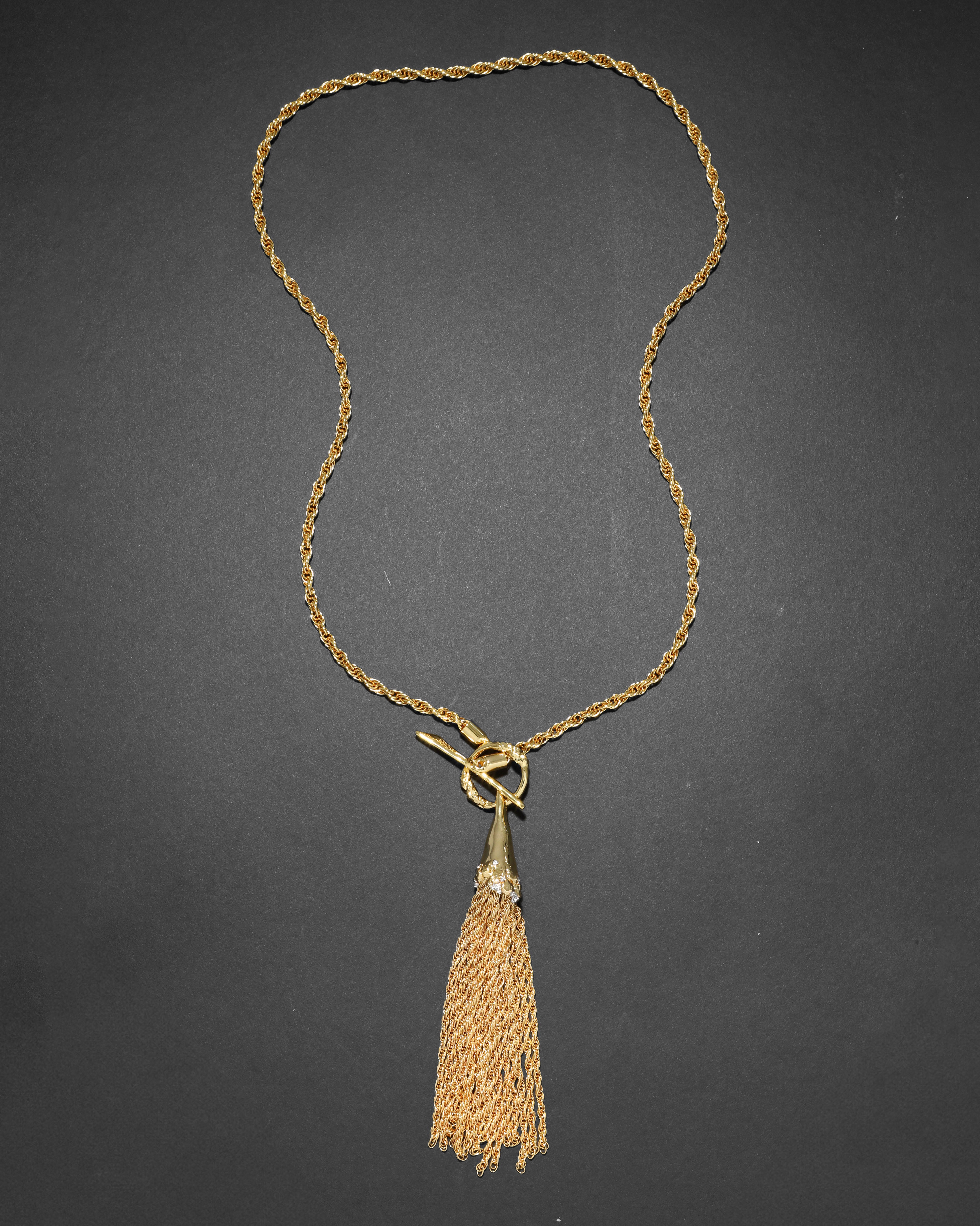 Brut Gold Long Tassel Necklace | Long Layered Necklace
