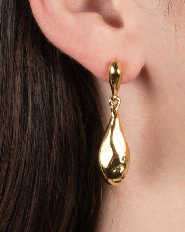 Brut Gold Teardrop Post Earring - Photo 2