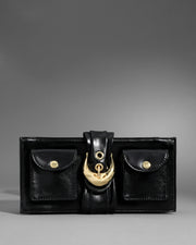 Buckle Clutch- Black - Photo 1