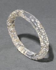Confetti Crystal Lucite Skinny Hinge Bracelet- Clear - Photo 1