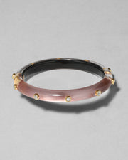 Crystal Studded Lucite Hinge Bracelet- Dusty Rose - Photo 1