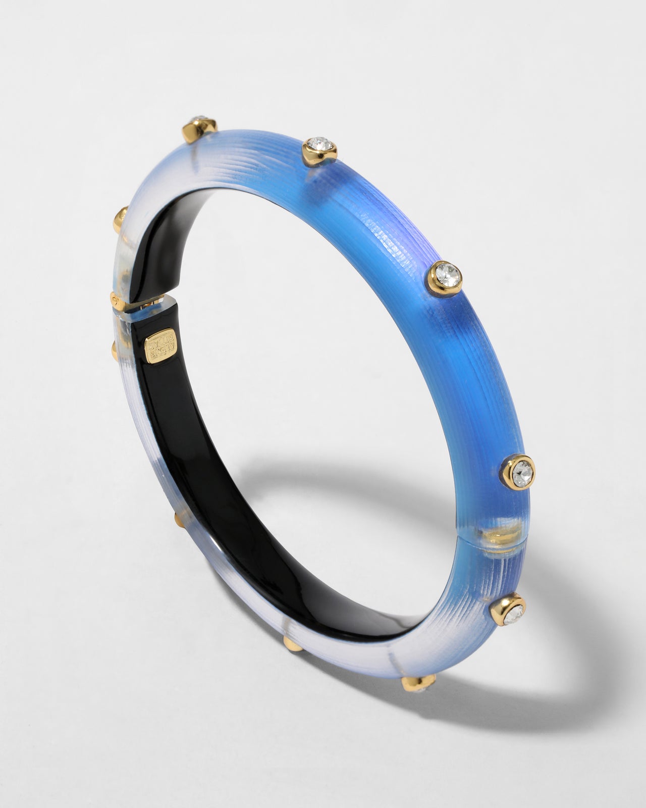 Crystal Studded Lucite Hinge Bracelet- Hyacinth - Photo 2