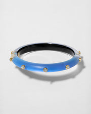 Crystal Studded Lucite Hinge Bracelet- Hyacinth - Photo 1