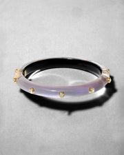 Crystal Studded Lucite Hinge Bracelet- Aurora - Photo 1
